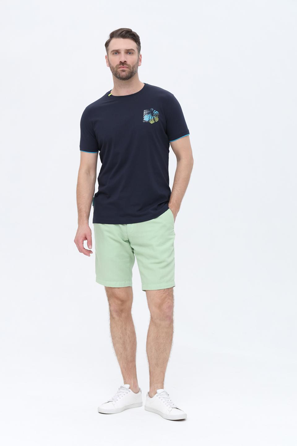 Футболка Sea Barrier с принтом тёмно-синяя