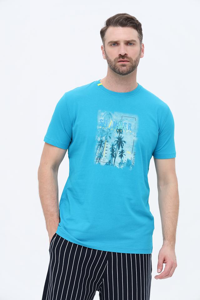 Футболка Sea Barrier с принтом бирюзовая