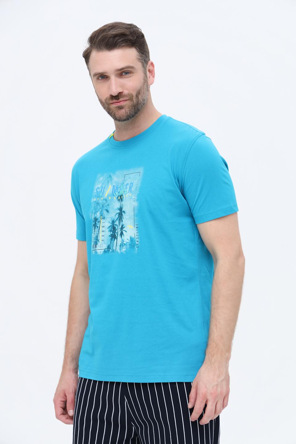 Футболка Sea Barrier с принтом бирюзовая