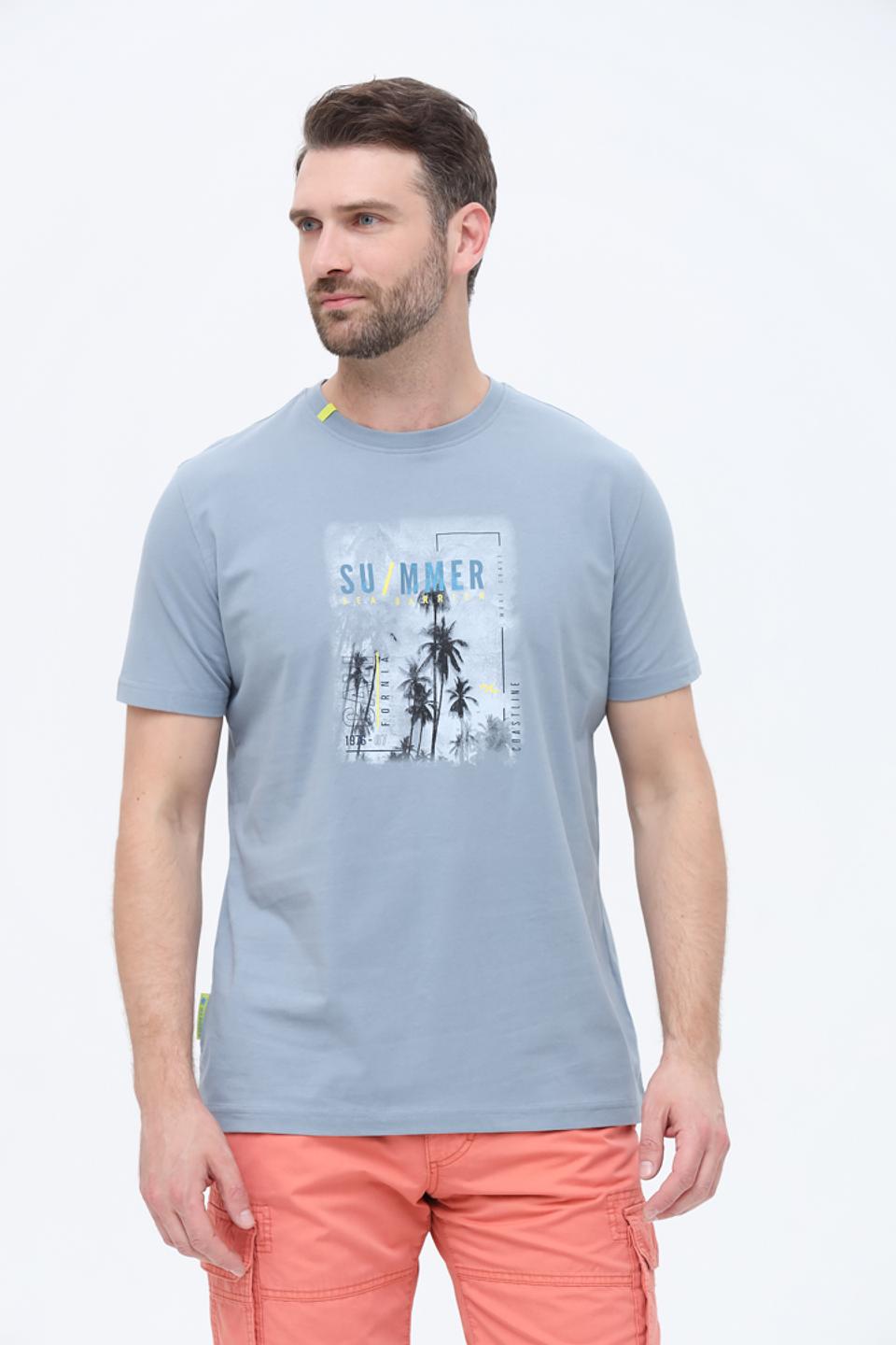 Футболка Sea Barrier с принтом голубой