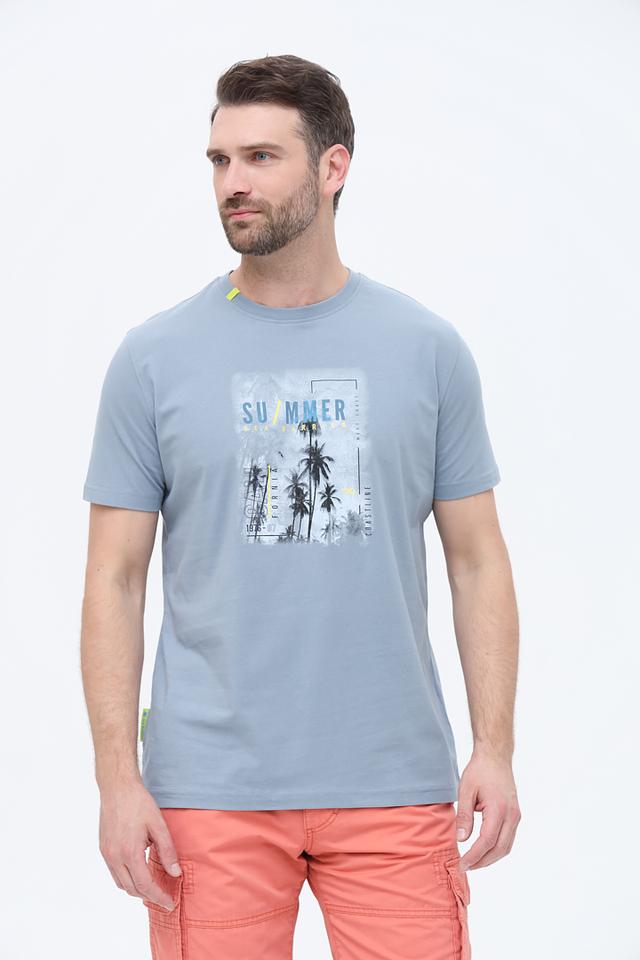 Футболка Sea Barrier с принтом голубой