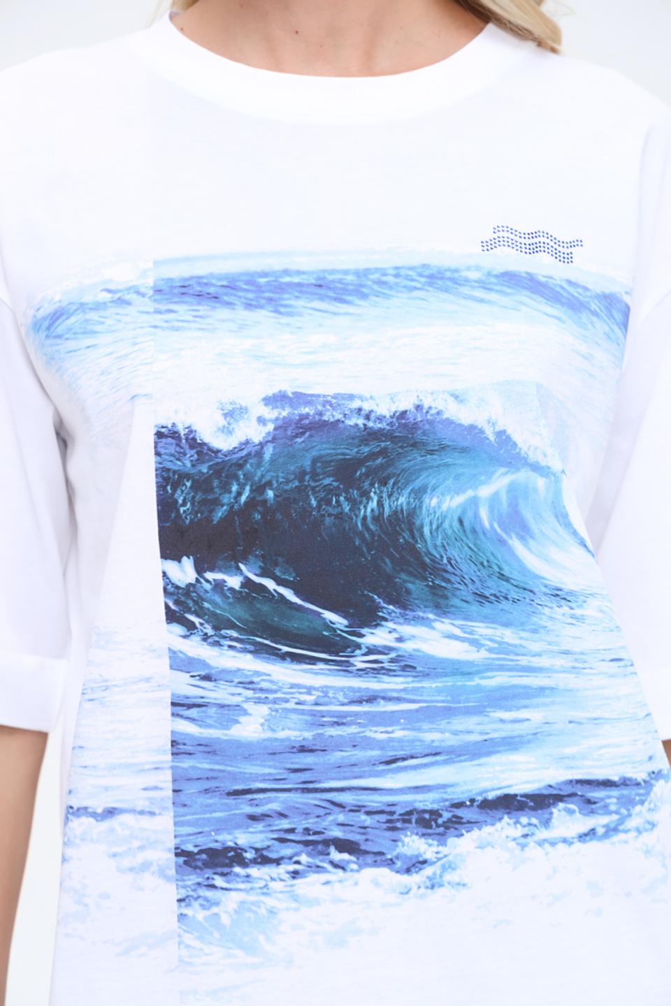 Футболка Marc Cain с принтом волны
