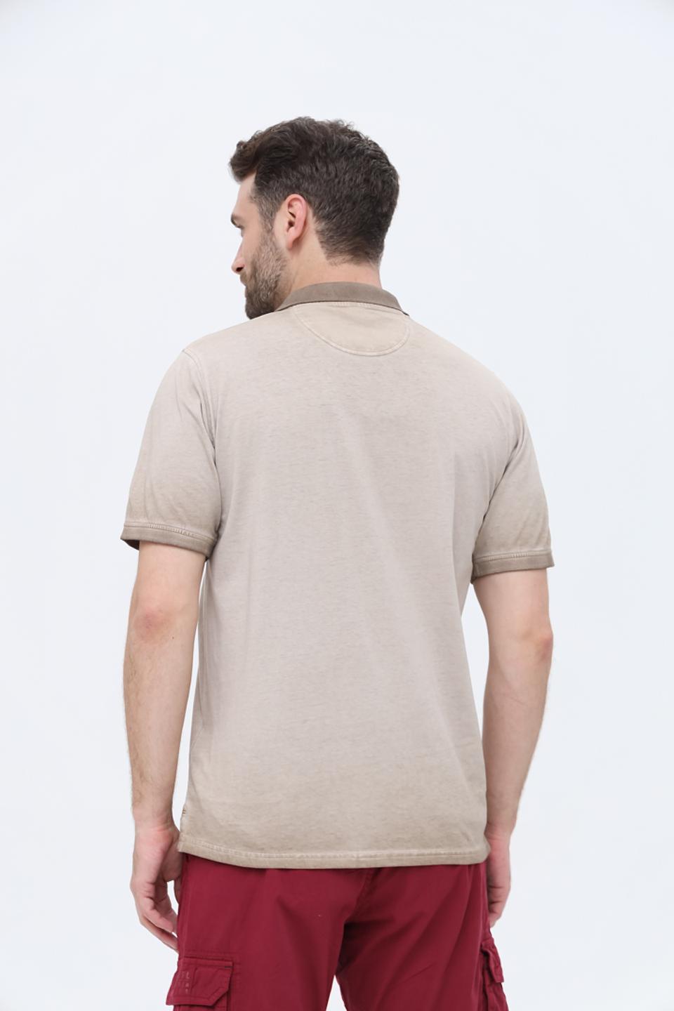 Поло Casa Moda с принтом бежевое