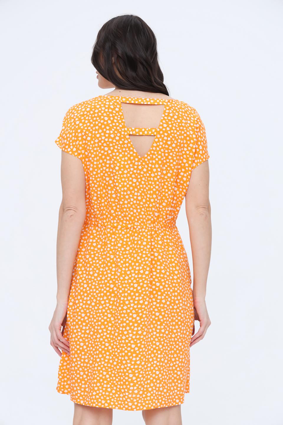 Платье Tom Tailor в горошек оранжевое