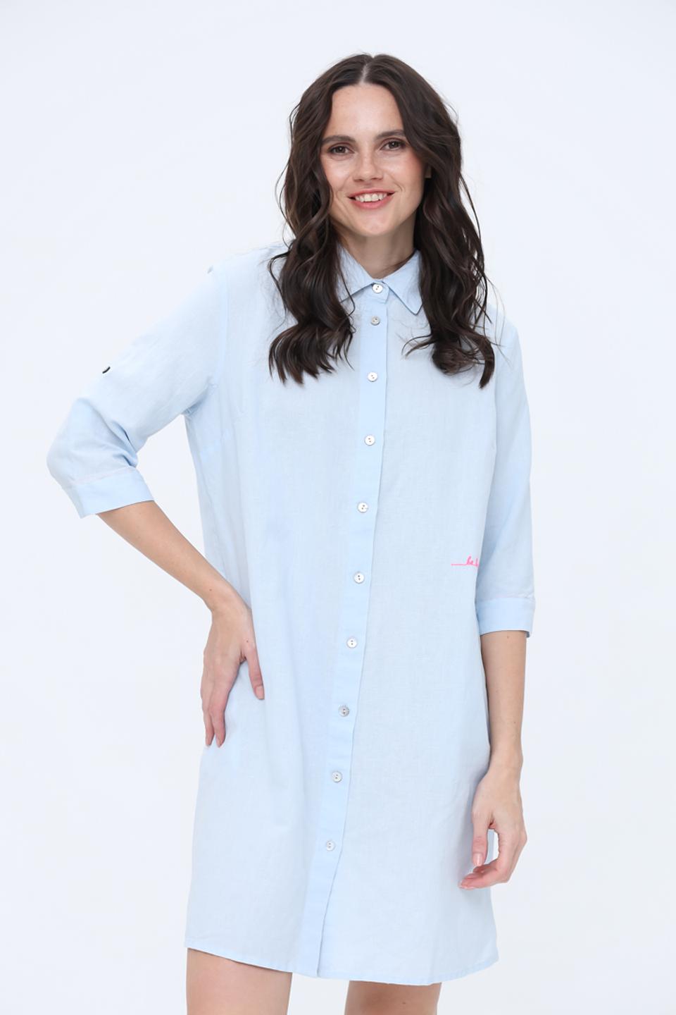 Платье-рубашка Frieda and Freddies голубое