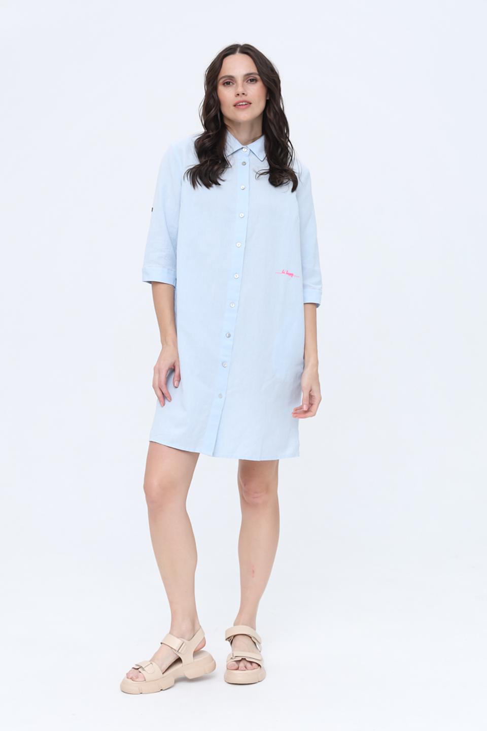 Платье-рубашка Frieda and Freddies голубое