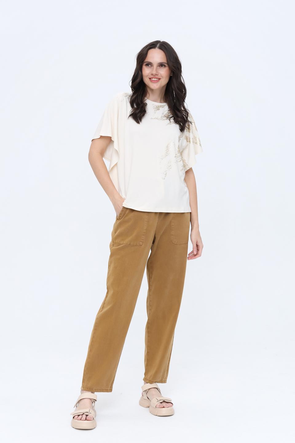 Брюки кюлоты Oui коричневые