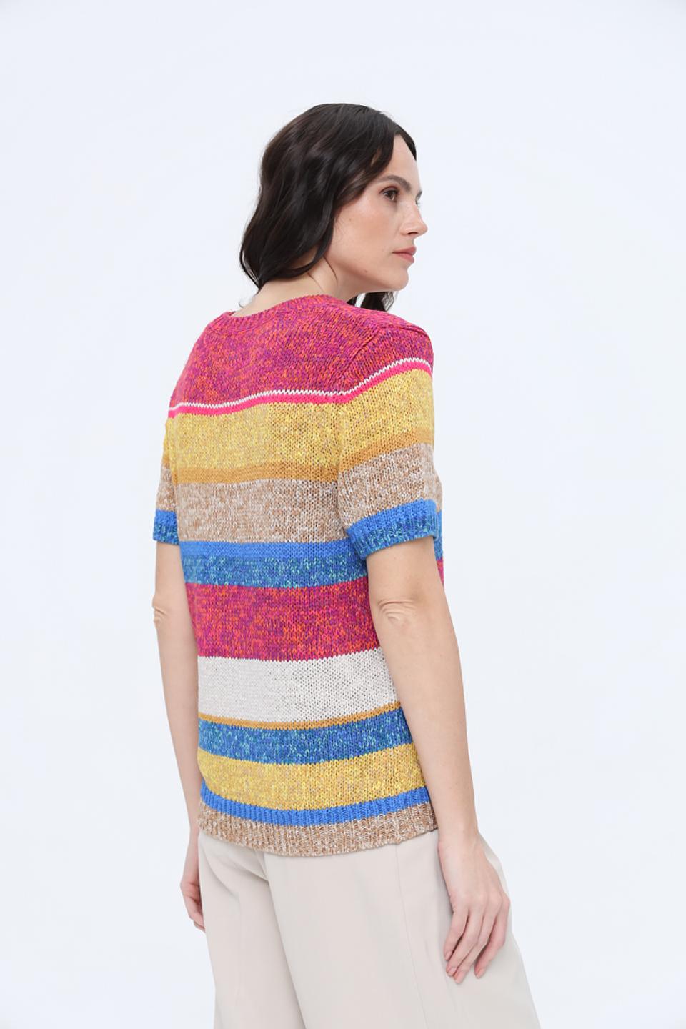 Пуловер Oui в полоску