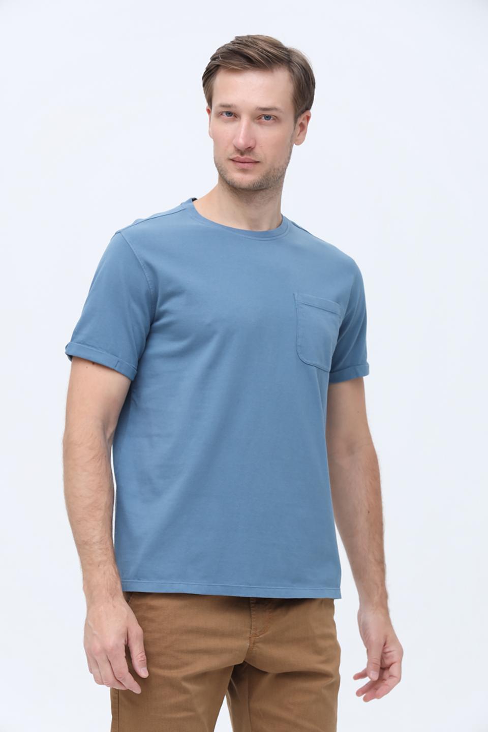 Футболка Basefield с карманом голубая