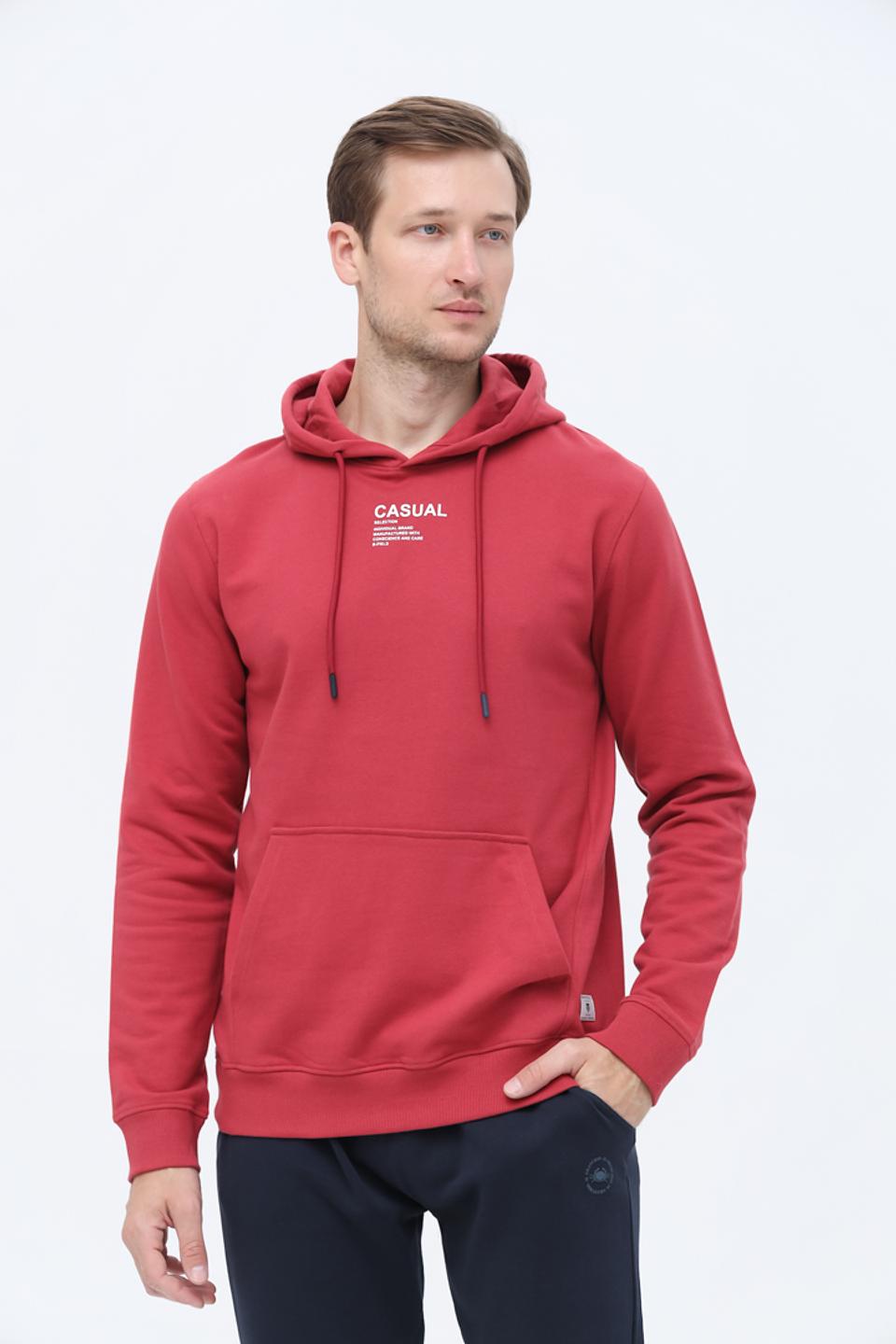 Толстовка Basefield с капюшоном малиновая