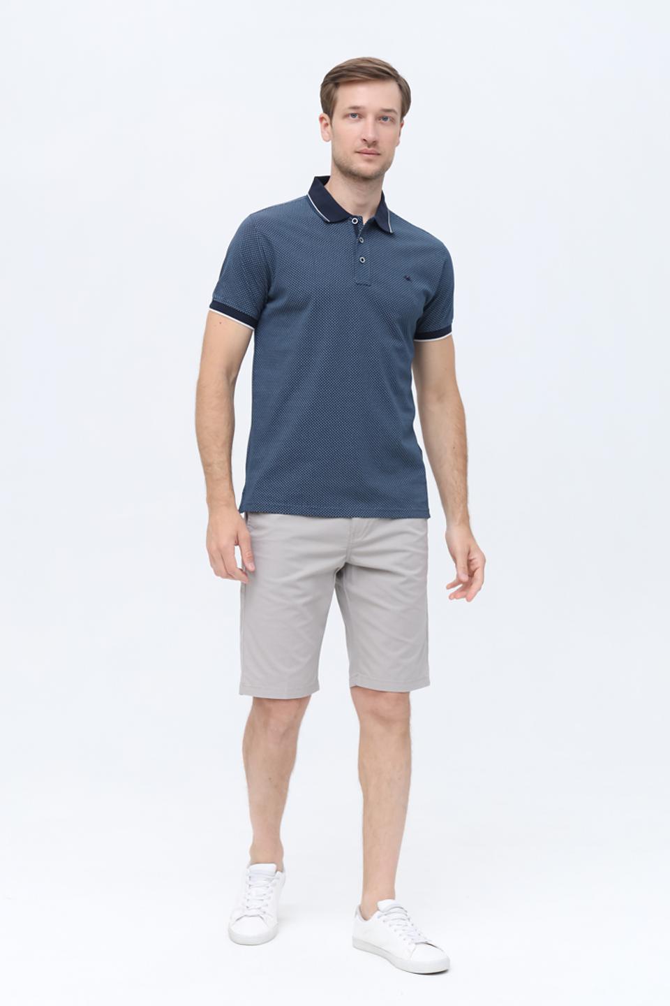 Поло Granchio с принтом синий