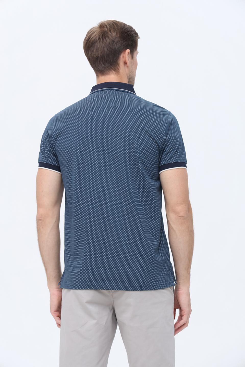 Поло Granchio с принтом синий