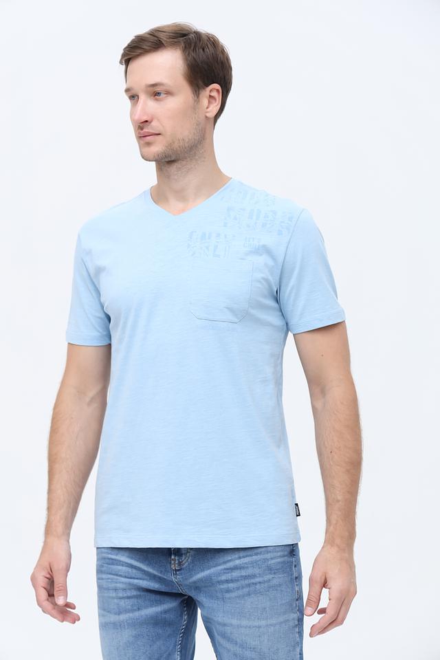 Футболка Pioneer V-neck голубая