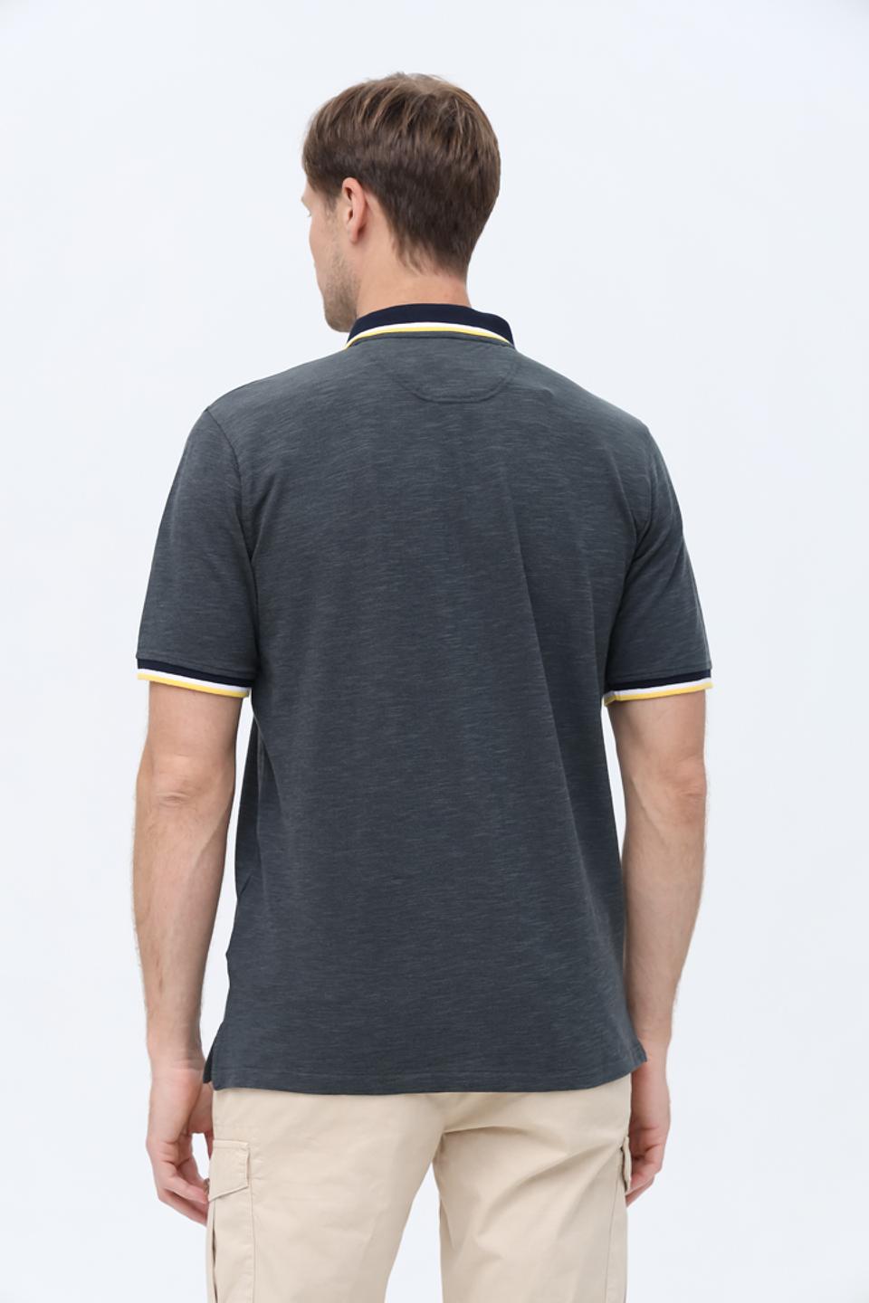 Поло Casa Moda men графит с желтым