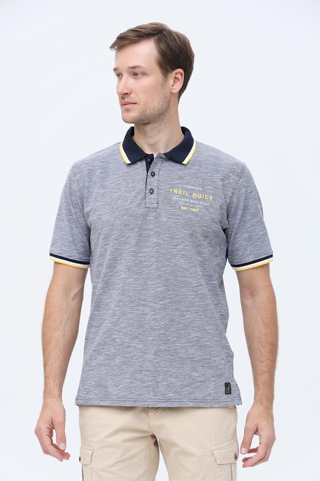 Поло Casa Moda с логотипом серый