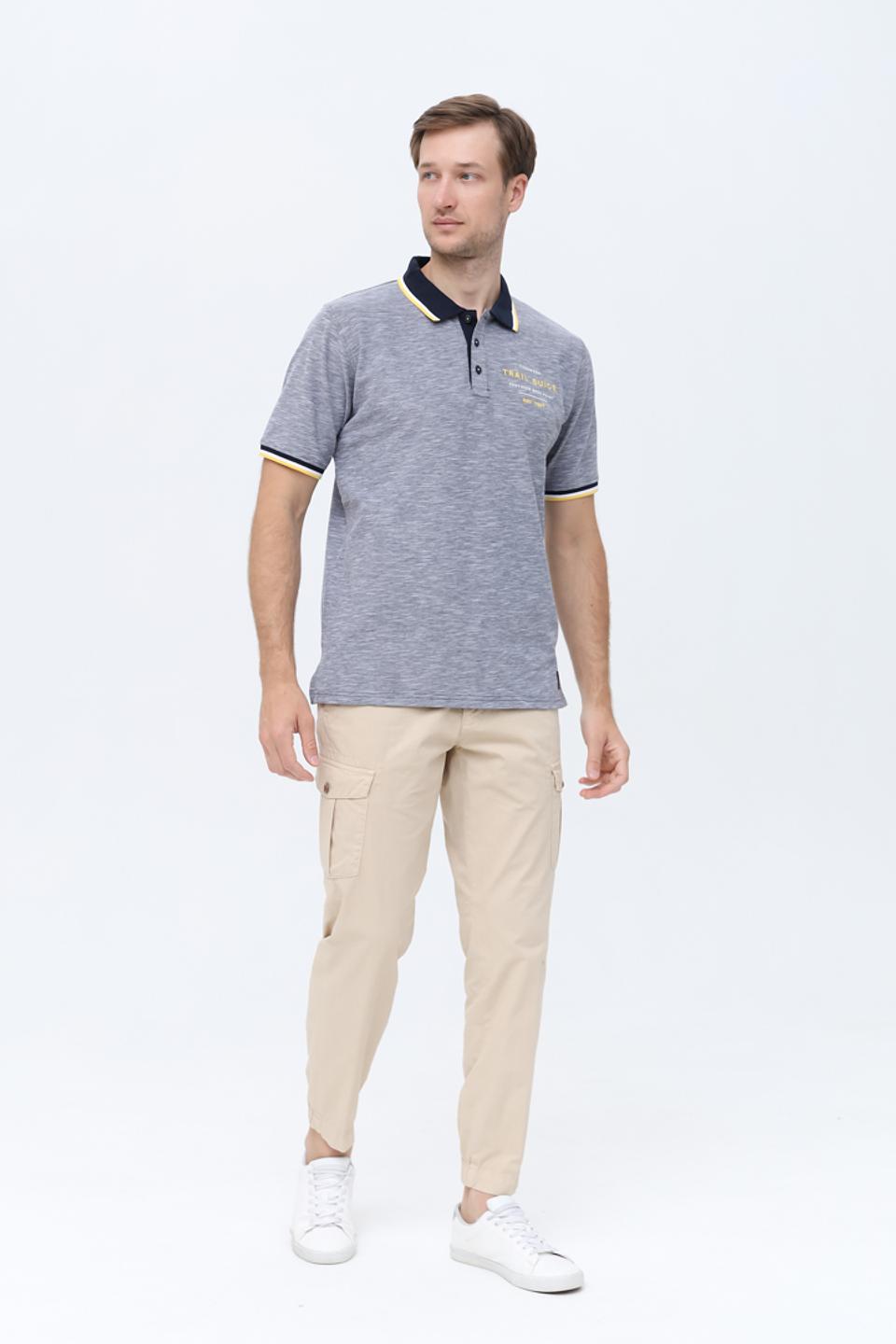 Поло Casa Moda с логотипом серый