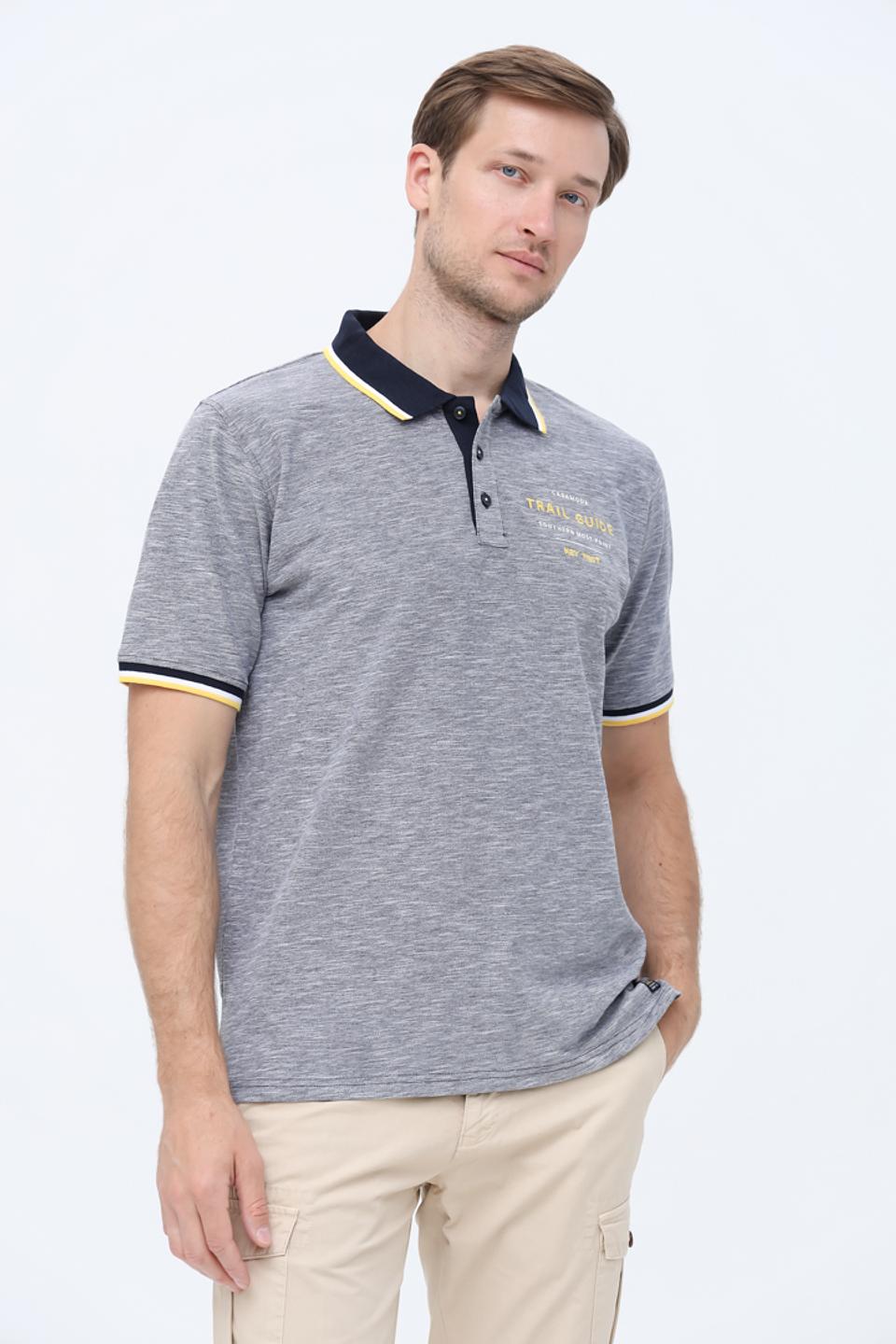 Поло Casa Moda с логотипом серый