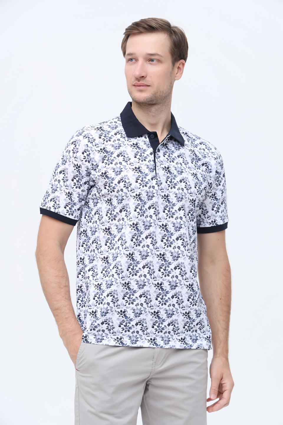 Поло Casa Moda с цветочным принтом