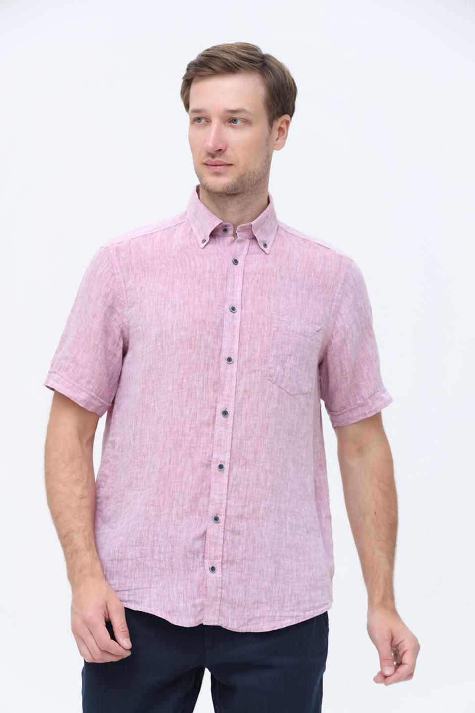Рубашка кр Casa Moda лен розовая