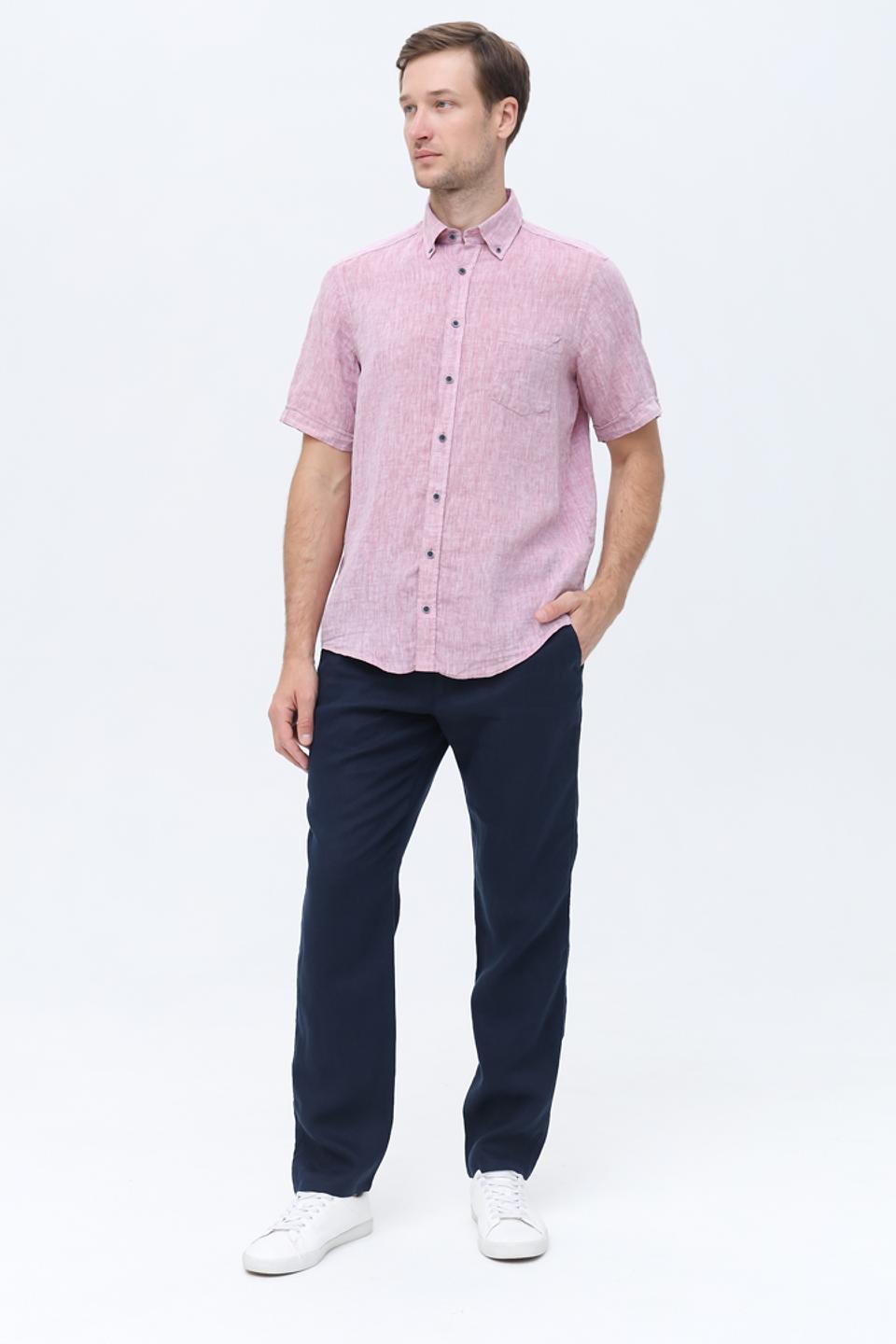 Рубашка кр Casa Moda лен розовая