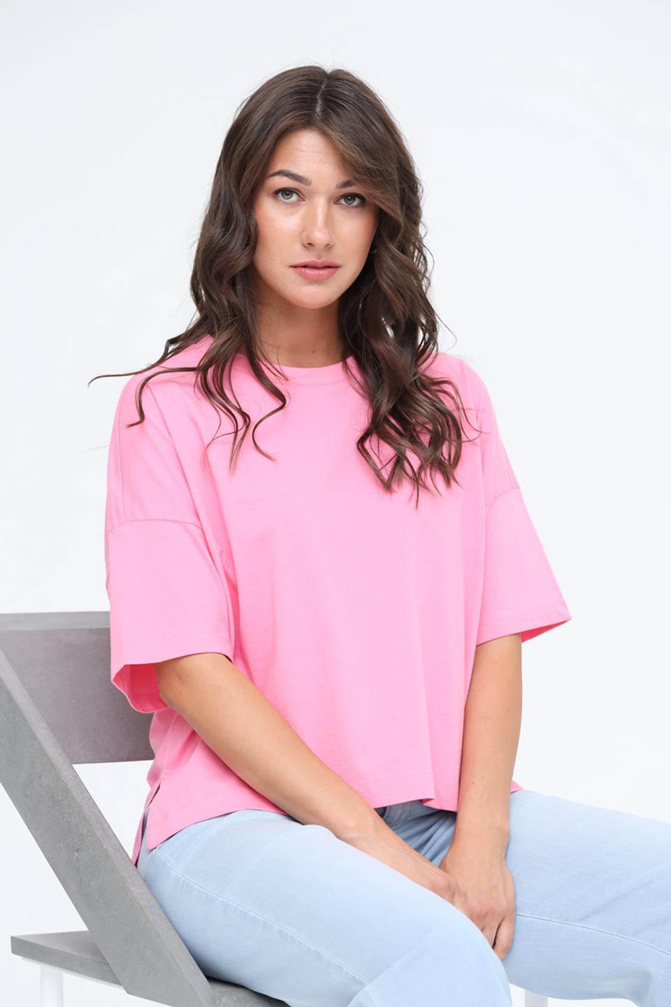 Футболка Tom Tailor розовая оверсайз