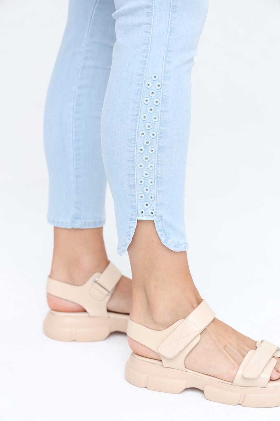 Джинсы Angels светло-голубые с перфорацией