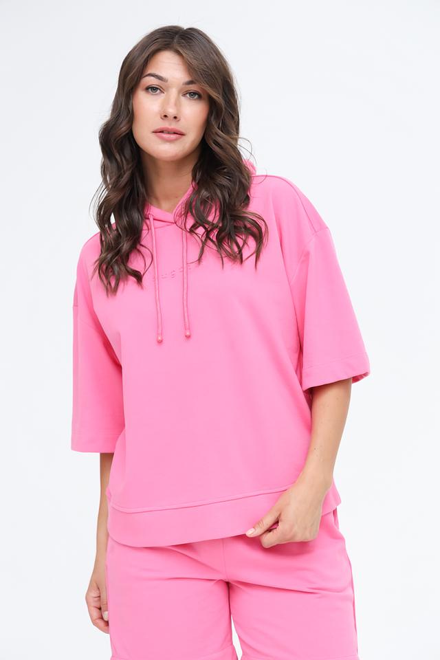 Пуловер Bugatti фуксия с коротким рукавом