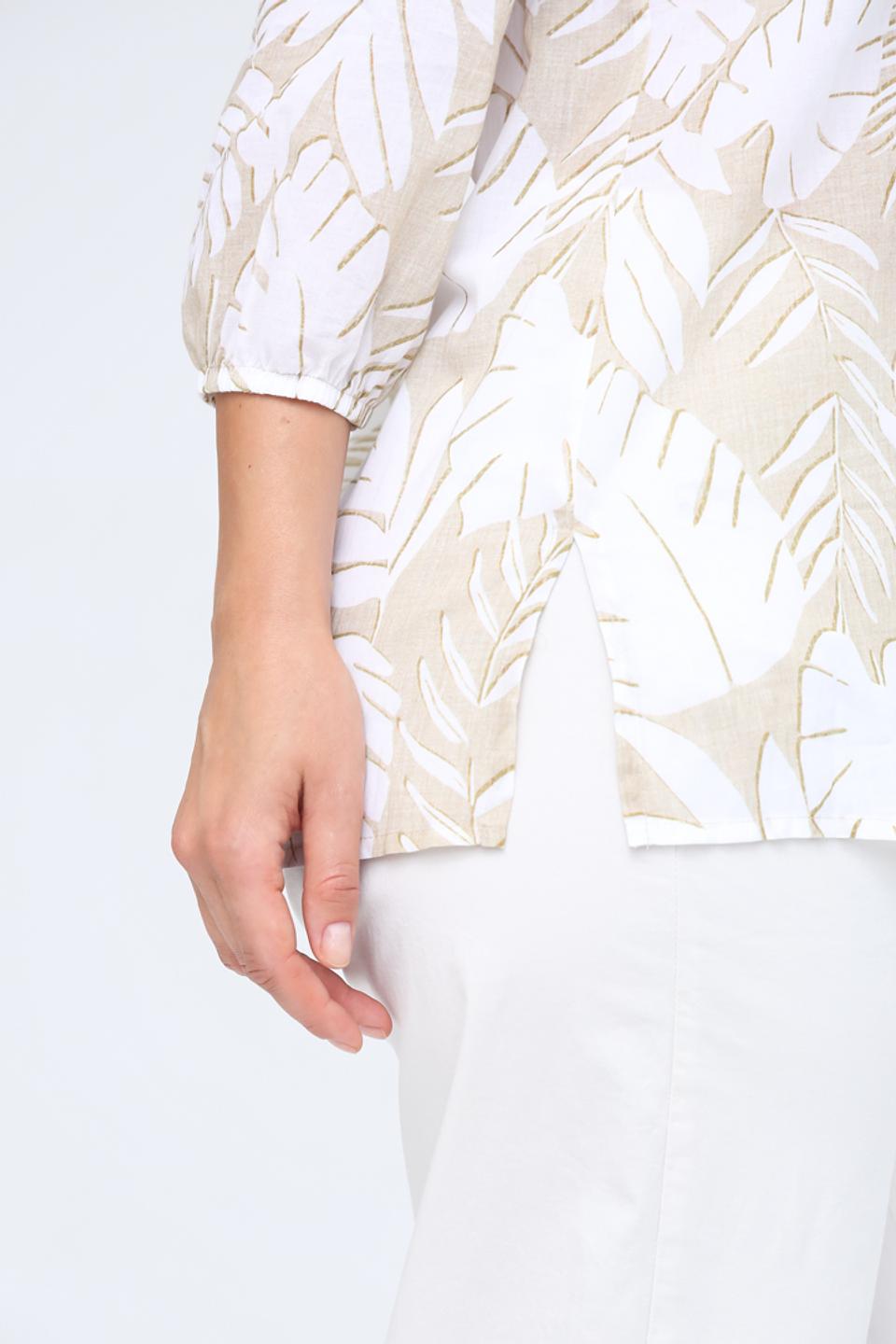 Блуза SE Stenau с листьями бежевый