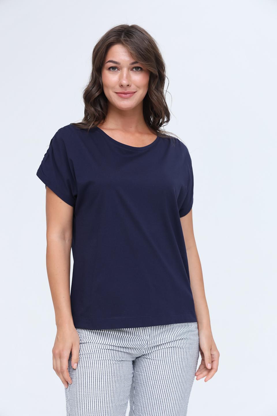 Футболка Gerry Weber темно-синяя с рукавами-буфами