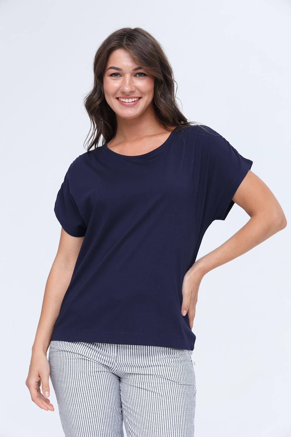 Футболка Gerry Weber темно-синяя с рукавами-буфами