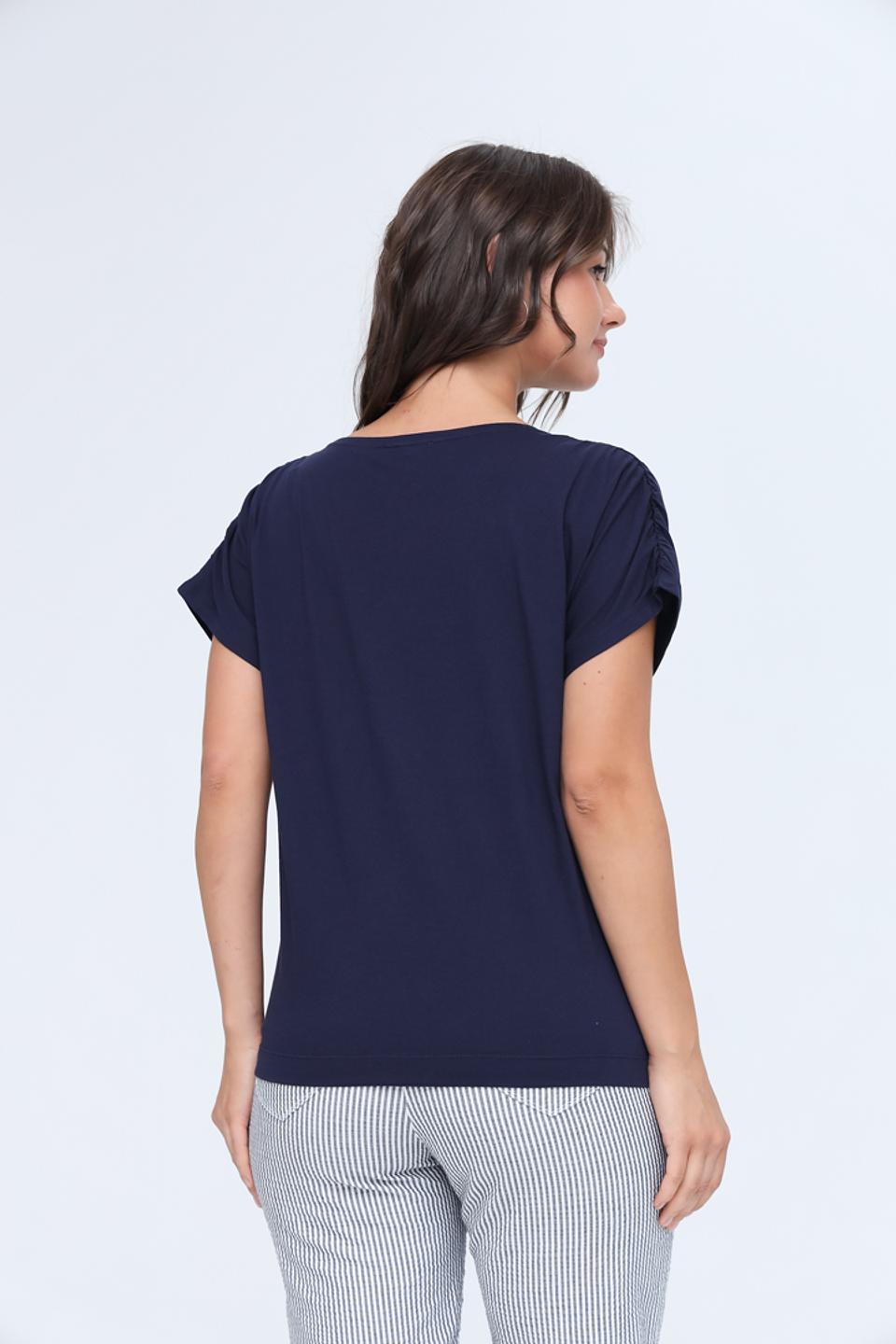 Футболка Gerry Weber темно-синяя с рукавами-буфами