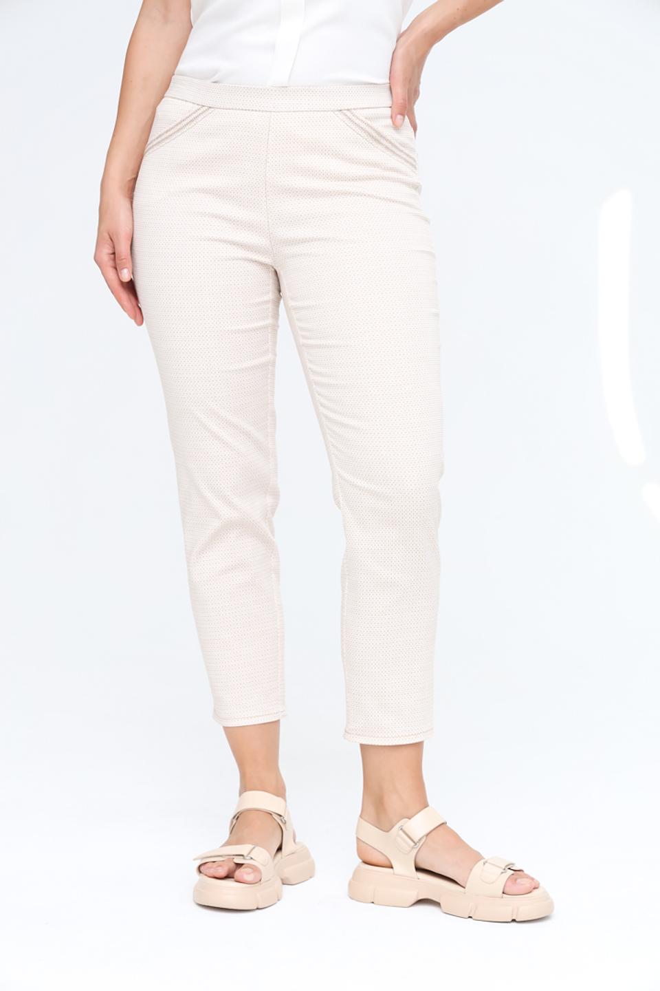 Брюки Frank Walder с узором бежевые