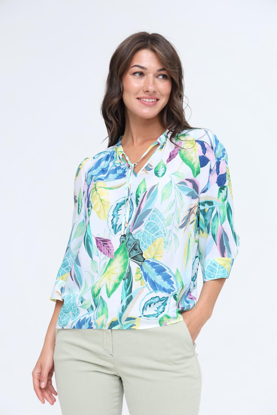 Блуза Lecomte с тропическим принтом