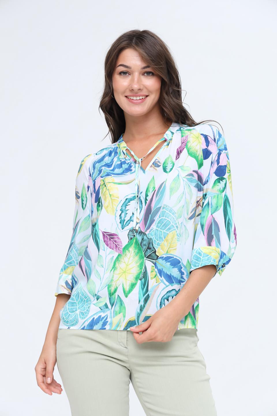 Блуза Lecomte с тропическим принтом