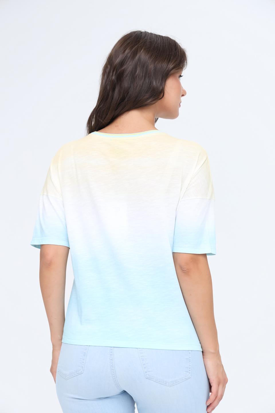 Футболка Lecomte с принтом голубой