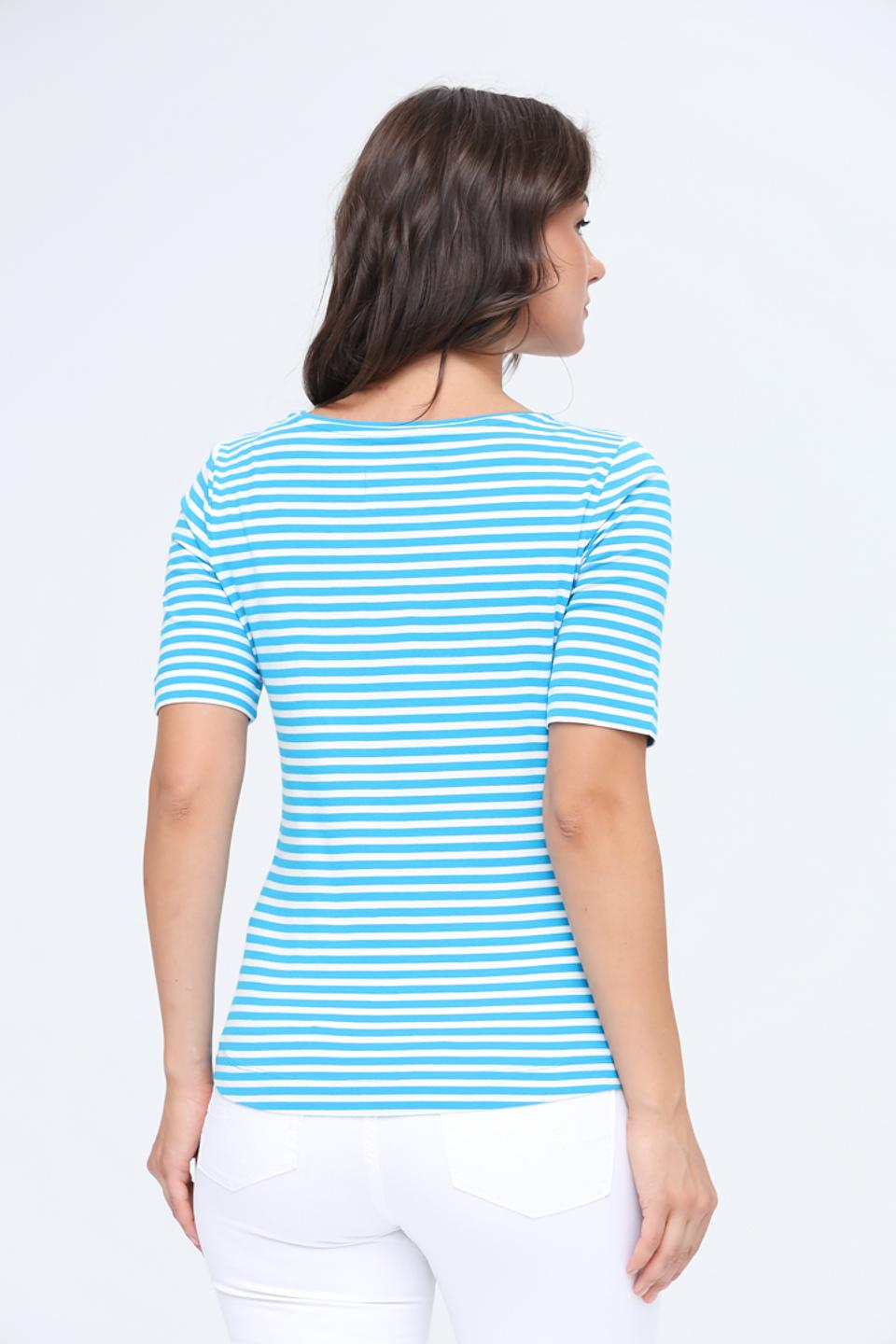 Футболка Oui в полоску бирюзовая