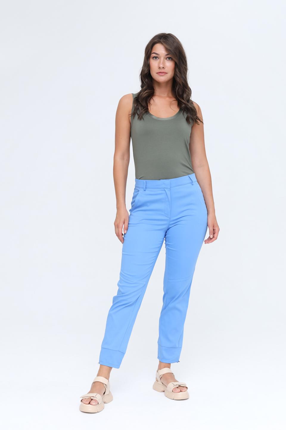 Брюки Lecomte голубые приталенные