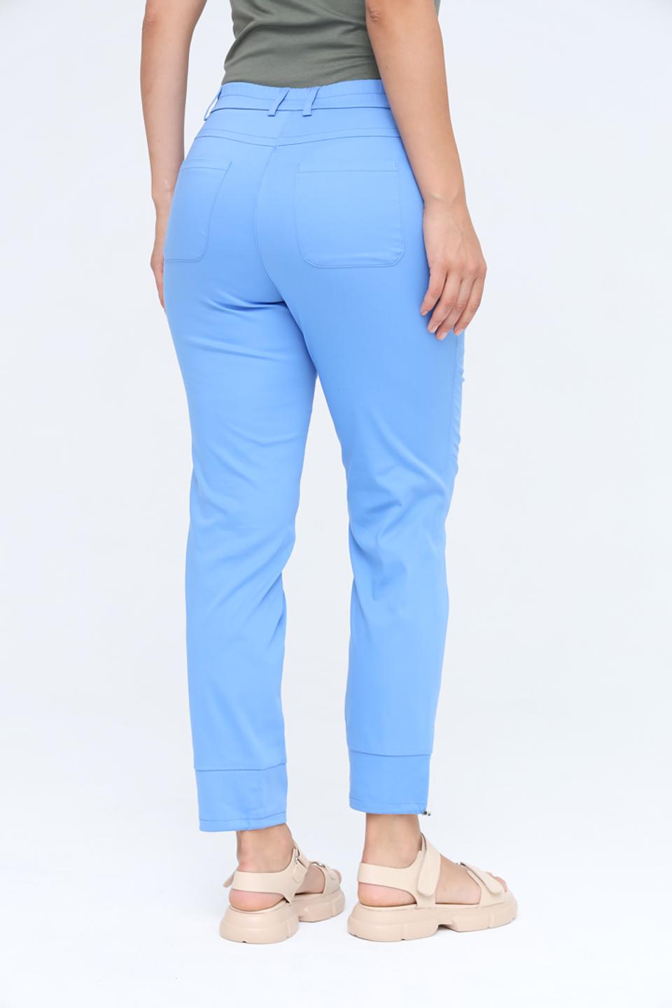 Брюки Lecomte голубые приталенные