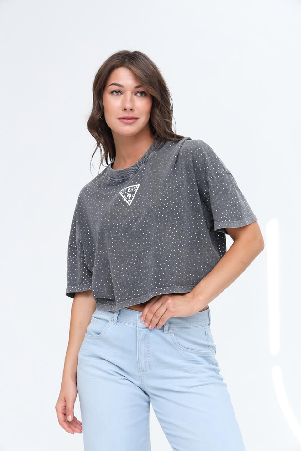 Футболка Guess с логотипом серая