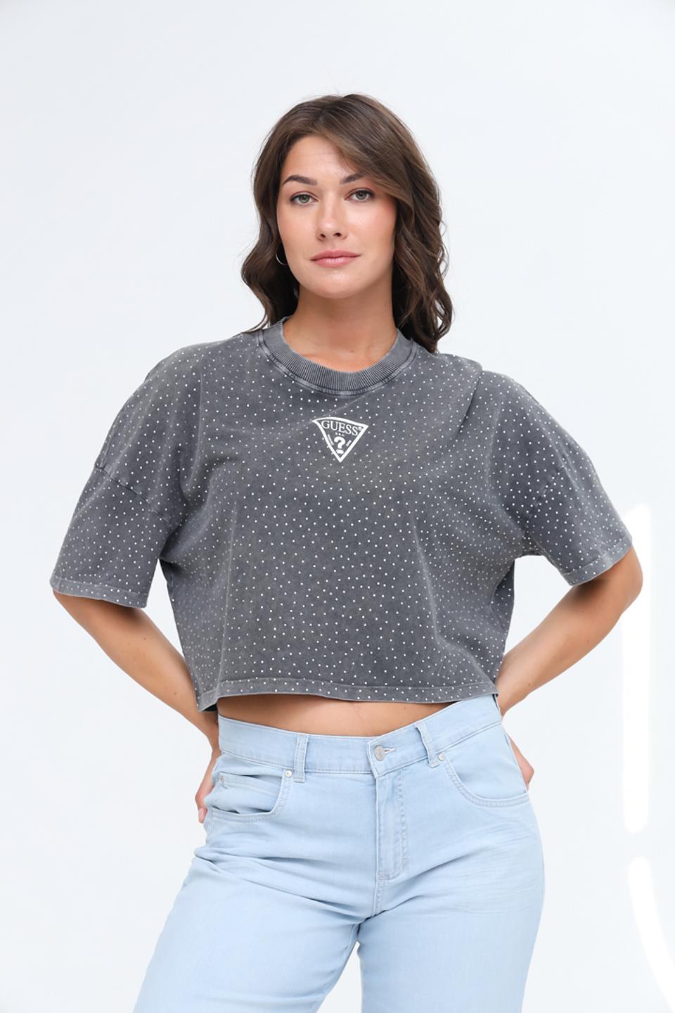 Футболка Guess с логотипом серая