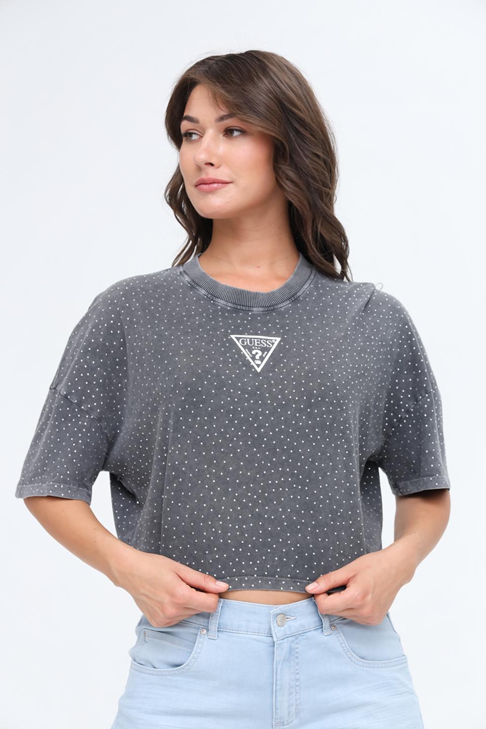 Футболка Guess с логотипом серая