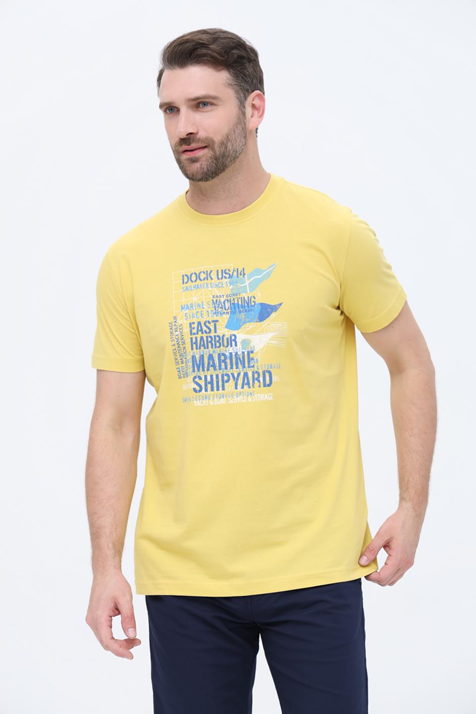 Футболка Sea Barrier с принтом жёлтая