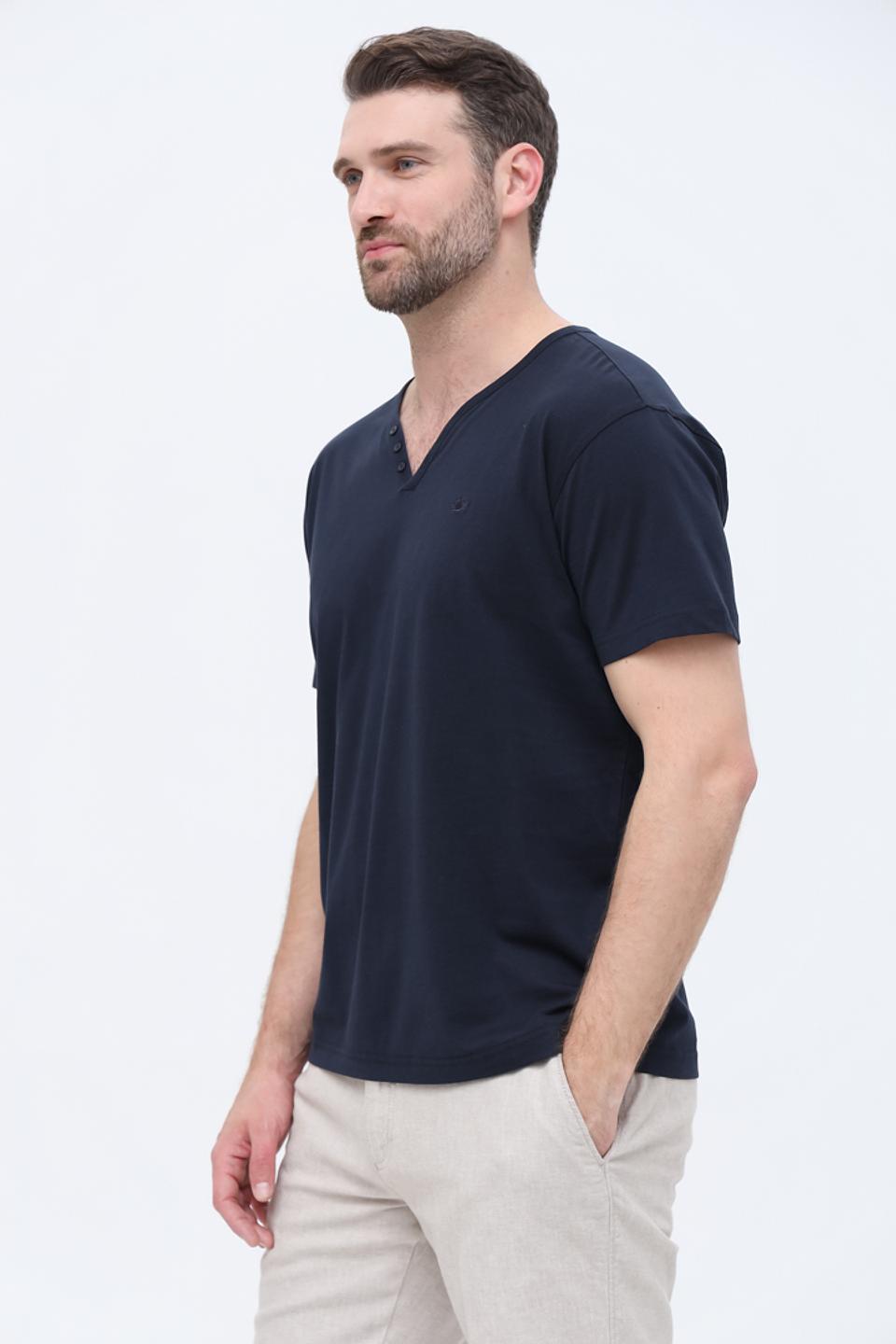 Футболка Granchio V-образный вырез темно-синий