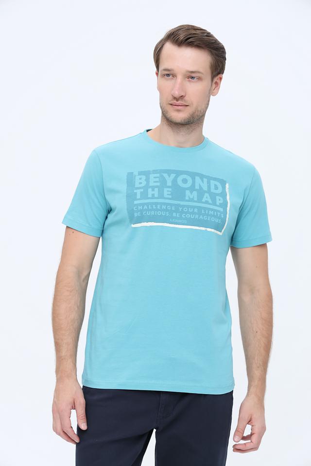 Футболка Lerros с принтом бирюзовая