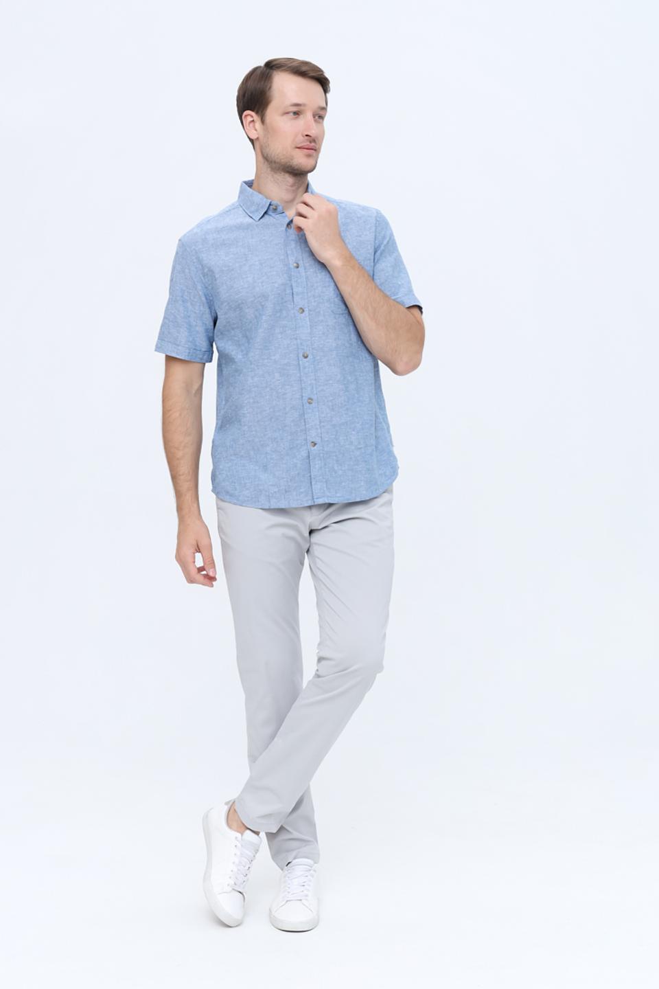 Рубашка кр-рукав Tom Tailor голубая