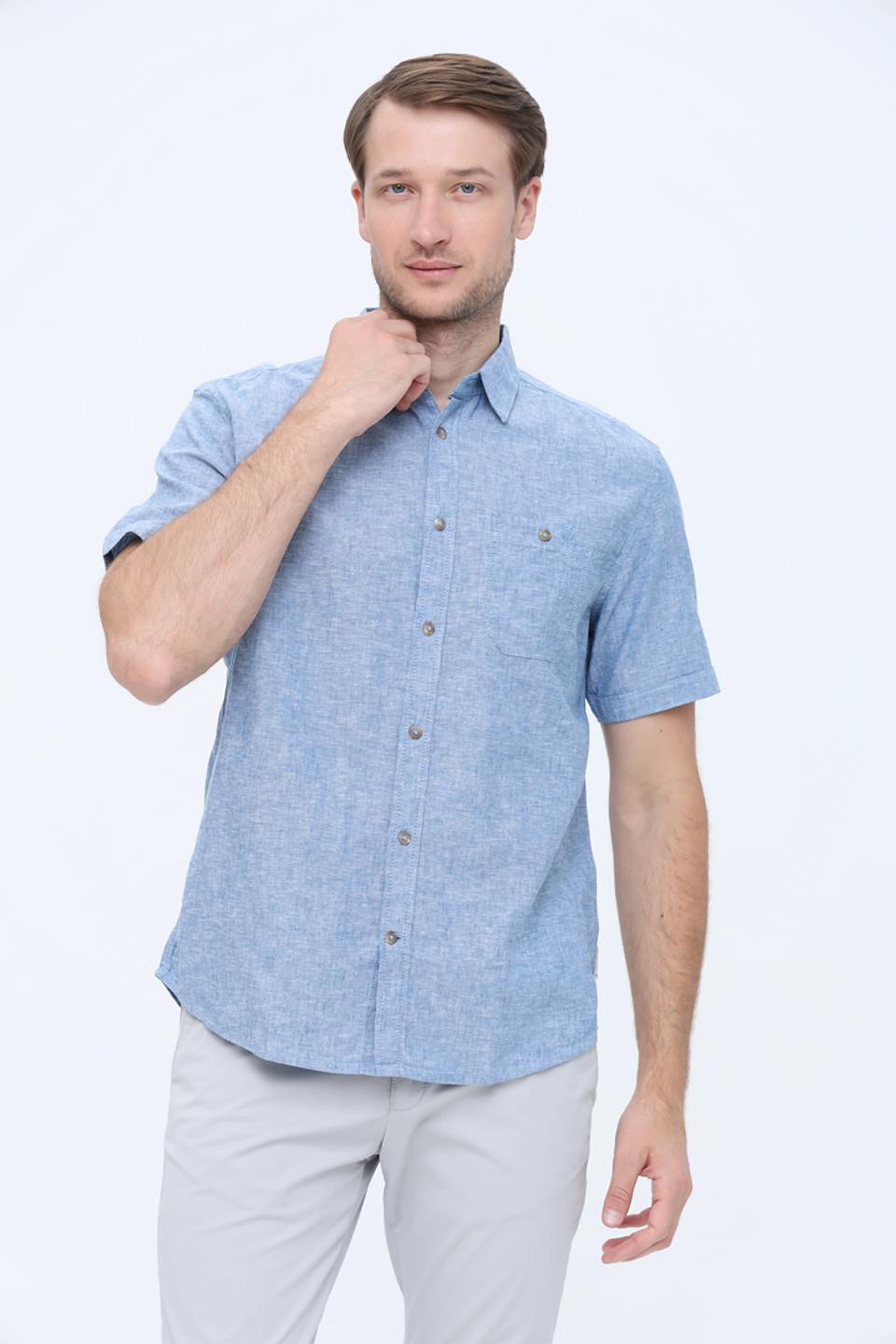Рубашка кр-рукав Tom Tailor голубая