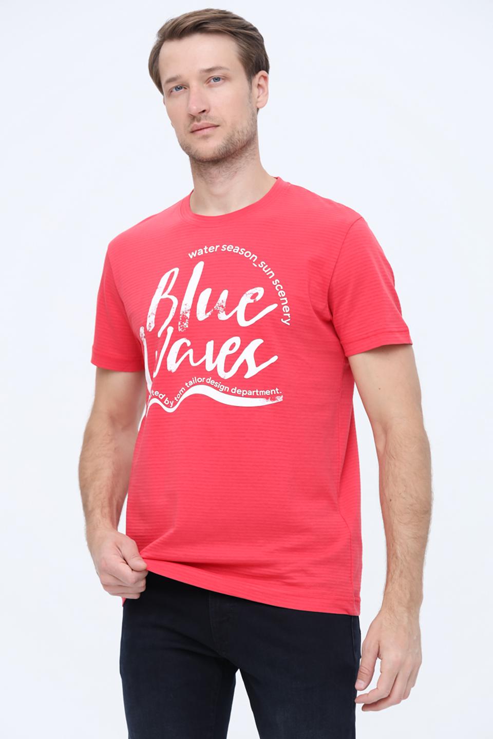 Футболка Tom Tailor с принтом красный