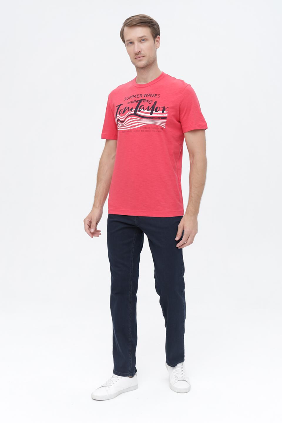 Футболка Tom Tailor малиновая с принтом