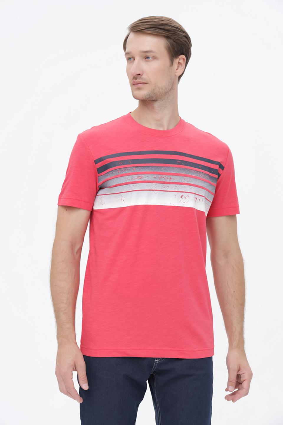 Футболка Tom Tailor с полосками коралловая