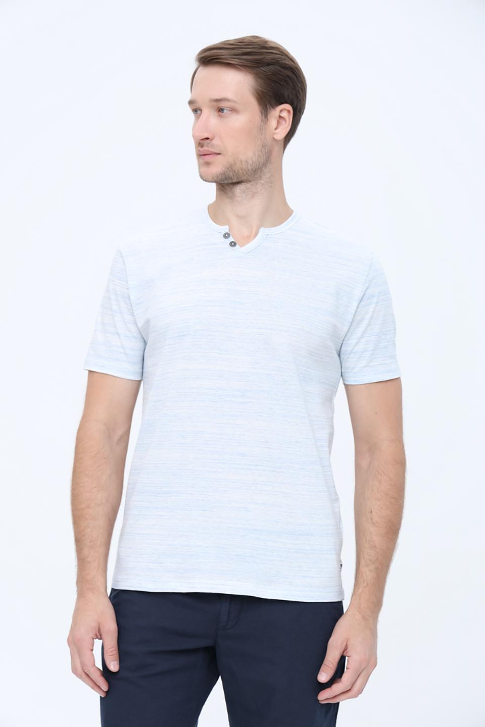 Футболка Pioneer мужская с планкой голубая